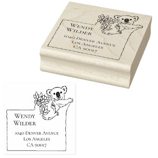Cute Koala Bear Framed Return Address Stamp