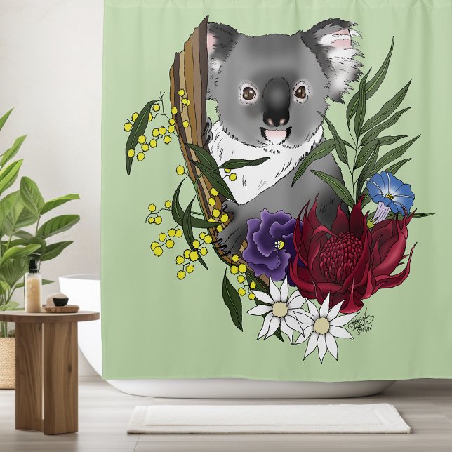 Cute Koala Bear Green Australian Wildlife Floral (Creator Uploaded)