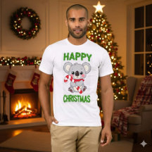 Cute Koala Bear Happy Christmas T-Shirt