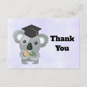 Cute Koala Bear in Graduation Cap Thank You Card