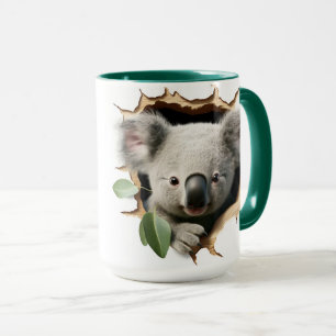 Cute koala bear in tree hole mug