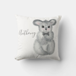 Cute Koala Bear Name Floral Modern Simple Throw Pi Pillow