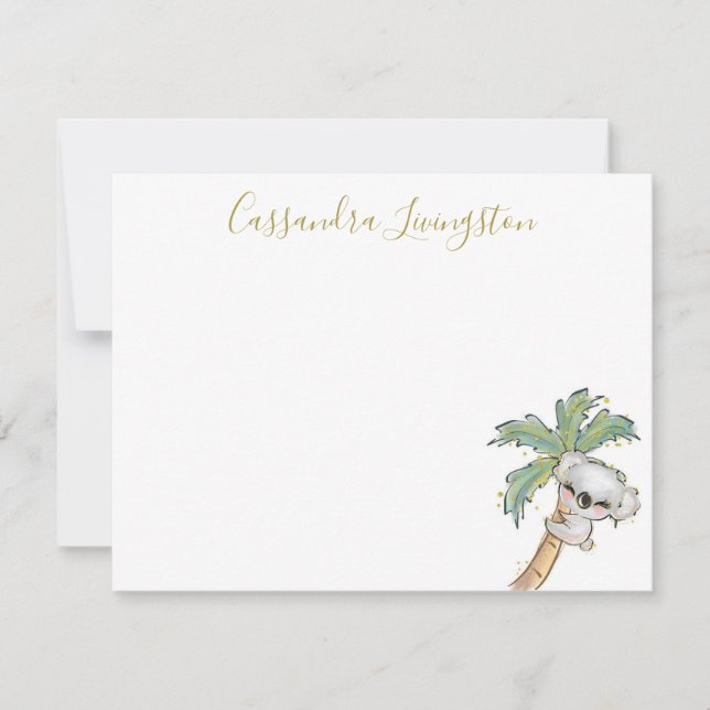 Cute Koala Bear Note Card (Front)