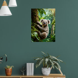 Cute Koala Bear on a tree Poster