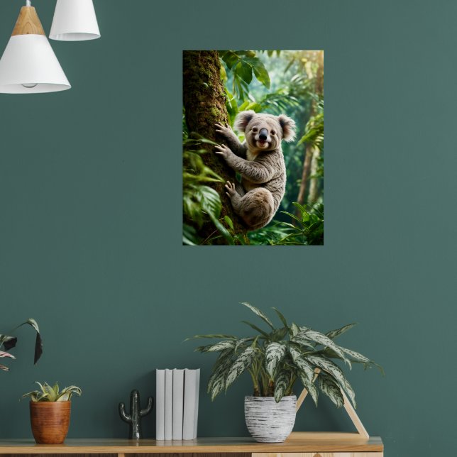 Cute Koala Bear on a tree Poster (Living Room 1)