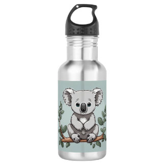 Cute koala bear on teal 532 ml water bottle