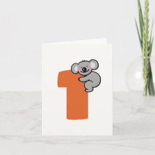 Cute Koala Bear One Sweet Year 1st Birthday Thank You Card