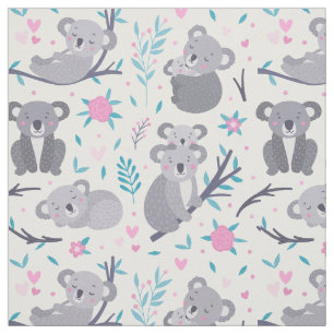 Cute Koala Bear Pattern Fabric