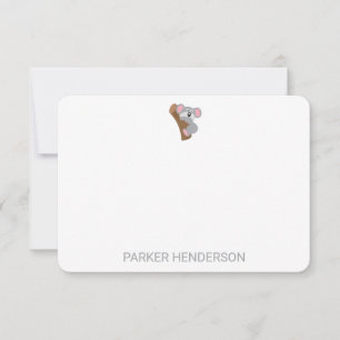 Cute Koala Bear Personalized Kids Stationery Thank You Card