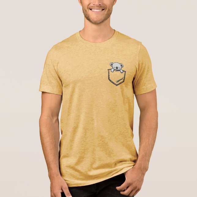 Cute Koala Bear Pocket Animal Tri-Blend Shirt (Front)