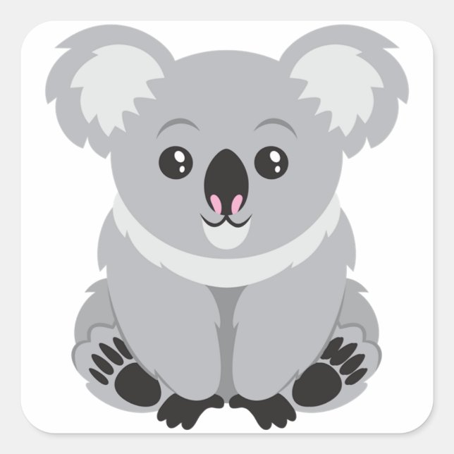 Cute Koala Bear Square Sticker (Front)