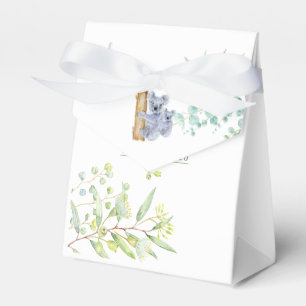 Cute Koala Bears Eucalyptus Leaves Baby Shower Favor Box