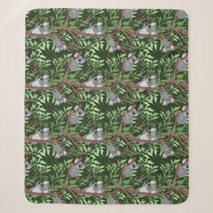 Cute Koala Bears Sherpa Blanket
