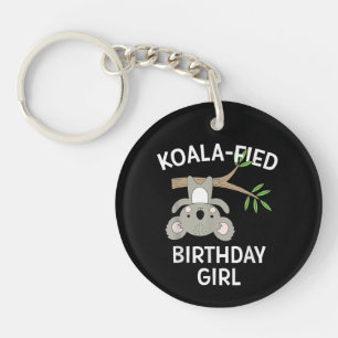 Cute Koala Birthday Girl Funny Pun Gift Keychain