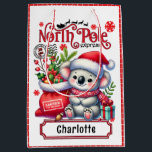 Cute Koala Chirstmas Personalized Name Medium Gift Bag<br><div class="desc">Cute Koala Chirstmas Personalized Name Holiday Gift Bag features a cute Koala wearing a Santa hat and scarf with a Santa sack. Perfect for Christmas gifts,  Christmas parties and holiday celebrations,  birthdays and more. Created by Evco Studio www.zazzle.com/store/evcostudio</div>
