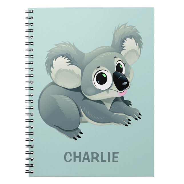 Cute Koala custom name notebook (Front)