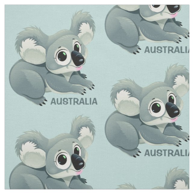 Cute Koala custom text fabric (Swatch)