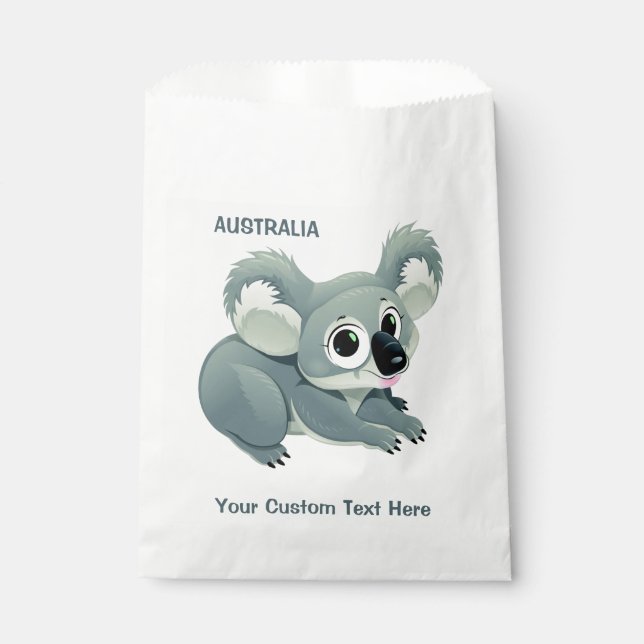 Cute Koala custom text Favour Bag (Front)