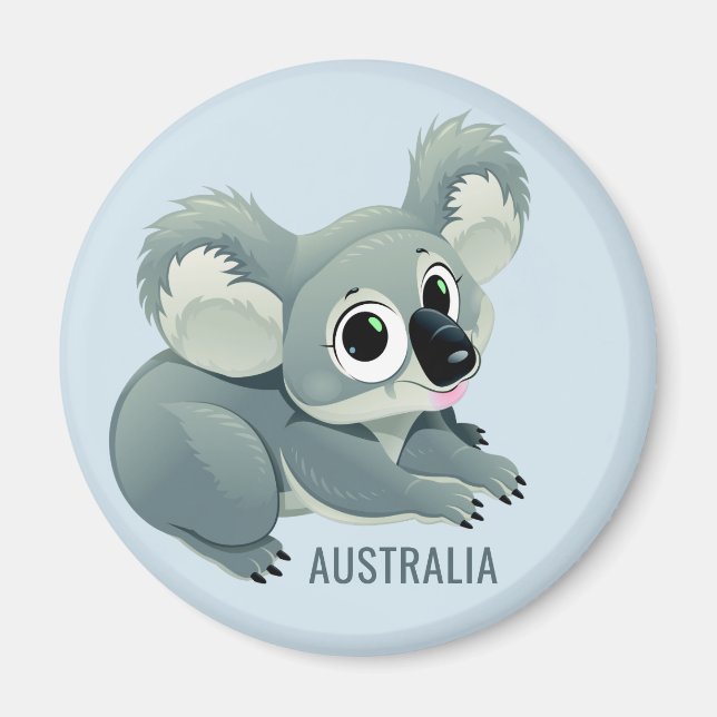 Cute Koala custom text magnet (Front)