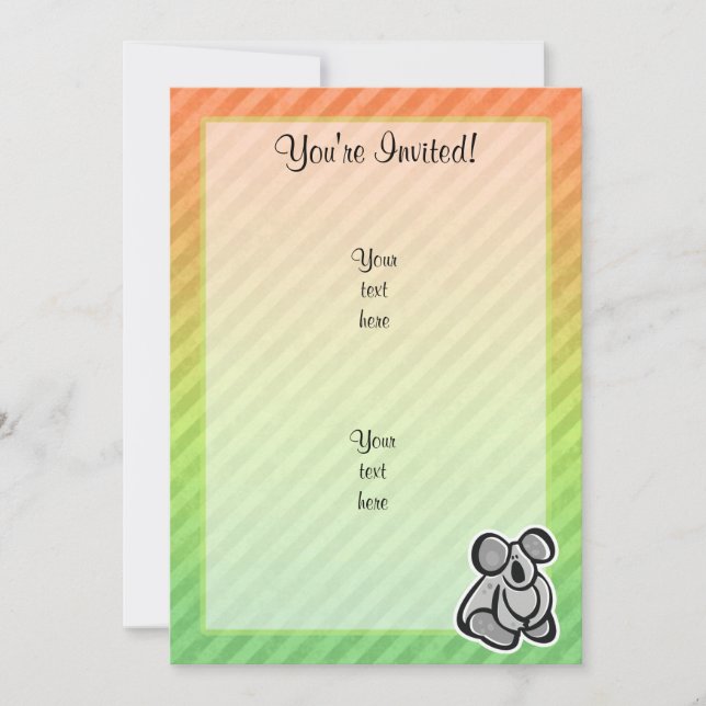 Cute Koala Design Invitation (Front)