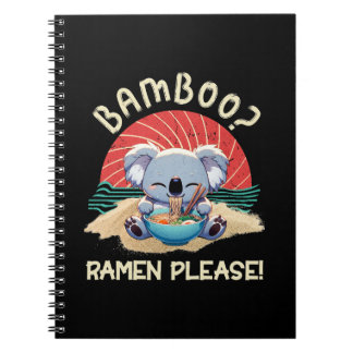 Cute Koala eating Ramen Vintage Sunshine Notebook