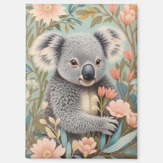 Cute Koala Elegant Pastel Floral Magnet