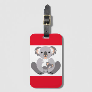  Cute  KOALA -Endangered animal -Marsupial -Red Luggage Tag
