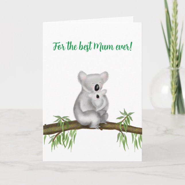 Cute koala et carte bébé Fête des Mères (Devant)