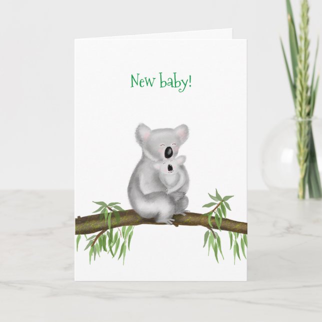 Cute koala et joey nouvelle carte bébé (Devant)