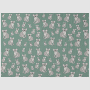 Cute Koala Eucalyptus Green Pattern  Tissue Paper