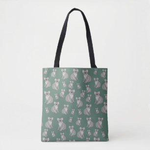 Cute Koala Eucalyptus Green Pattern Tote Bag