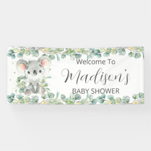Cute Koala Eucalyptus Greenery Welcome Backdrop Banner