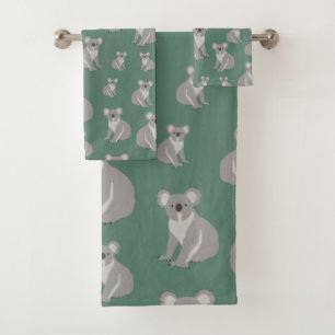 Cute Koala Eucalyptus Motif vert
