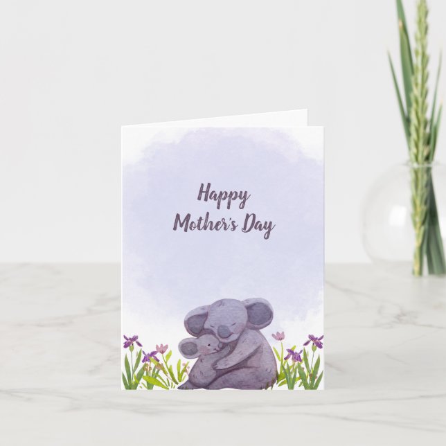 Cute koala family mother's day card (Front)