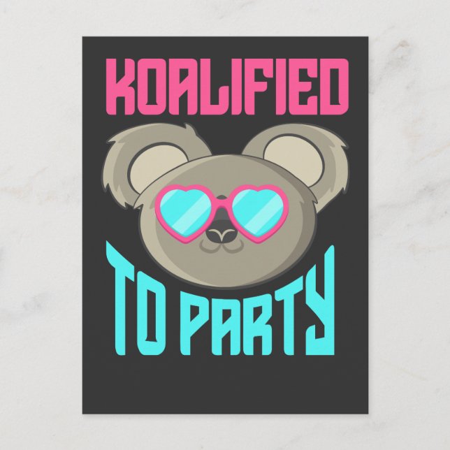 Cute Koala Graphic Australia Retro Party Animal Postcard (Front)