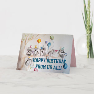 Cute Koala Group Joyeux Anniversaire de nous Carte