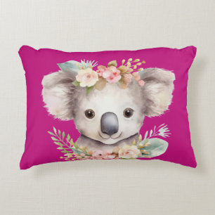 Cute Koala Hot Pink Accent Pillow