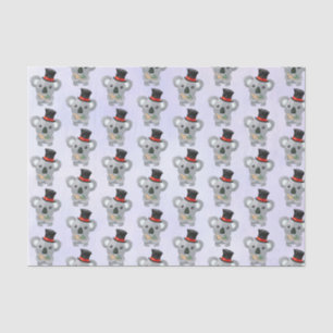 Cute Koala in a Black Top Hat Tissue Paper