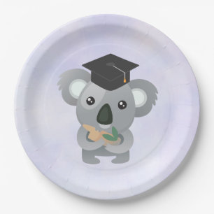 Cute Koala in a Graduation Cap Paper Plate