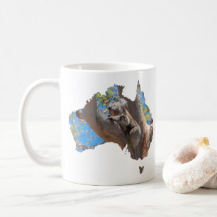 Cute koala in a tree Australia Shape Coffee Mug