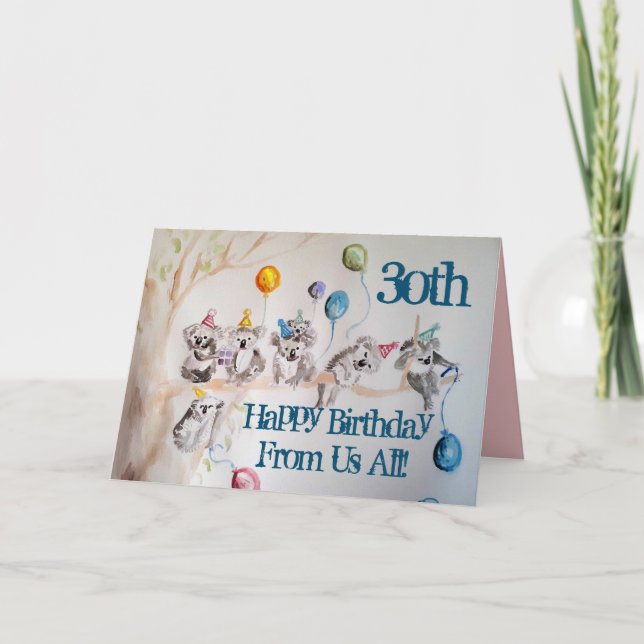 Cute Koala Joyeux 30e anniversaire de nous Carte d (Devant)