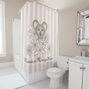 Cute Koala Kids Animal Cartoon Pink Striped Girls