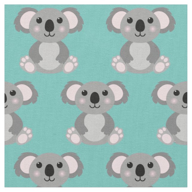 Cute Koala Kids Cartoon Fabric (Close Up)