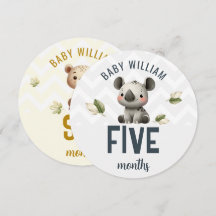 Cute Koala Leopard 5-6 Months Baby Milestone Sign