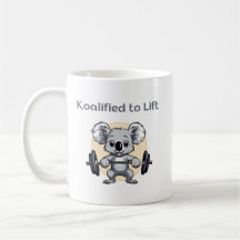 Cute koala lifting weights - koalified to lift