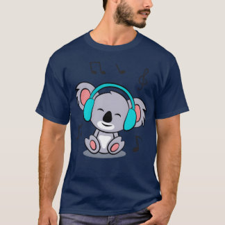 Cute Koala Listeningo Music friends T-Shirt