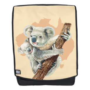 Cute Koala Mom and Baby Backpack