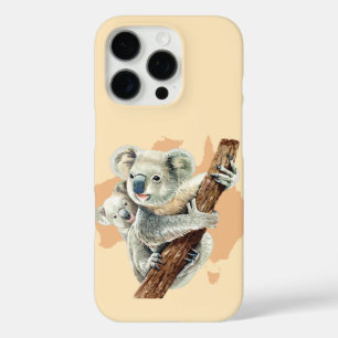 Cute Koala Mom and Baby iPhone 16 Pro Case