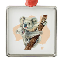 Cute Koala Mom and Baby