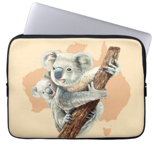 Cute Koala Mom and Baby Laptop Sleeve